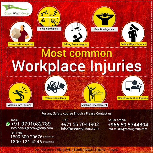 Be Aware Of These Common Workplace Injuries :: Safety Course in India